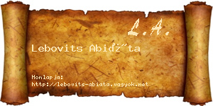 Lebovits Abiáta névjegykártya